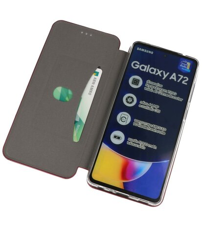 Bestcases Hoesje Slim Folio Telefoonhoesje Samsung Galaxy A72 5G - Bordeaux Rood