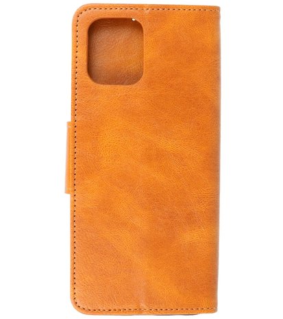 Portemonnee Wallet Case Hoesje voor Motorola Moto G100 - Bruin