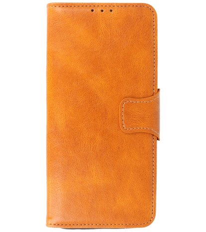 Portemonnee Wallet Case Hoesje voor Motorola Moto G100 - Bruin