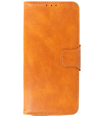 Portemonnee Wallet Case Hoesje voor Motorola Moto G100 - Bruin