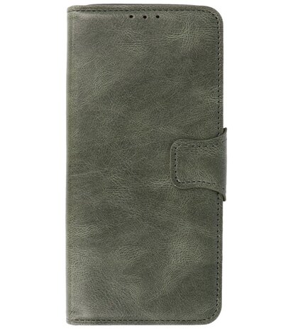 Portemonnee Wallet Case Hoesje voor Motorola Moto G100 - Donker Groen