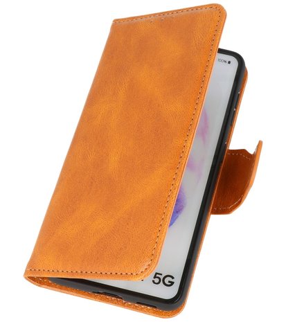 Portemonnee Wallet Case Hoesje voor Motorola Moto G100 - Bruin