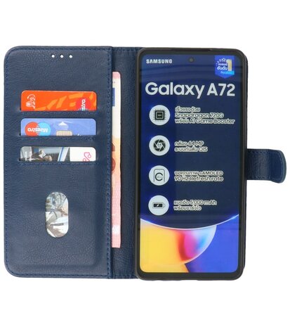 Booktype Wallet Case Telefoonhoesje voor Samsung Galaxy A72 5G - Navy