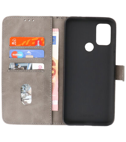 Booktype Wallet Case Telefoonhoesje voor Motorola Moto G30 - Grijs