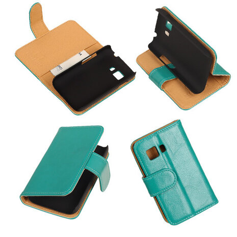 PU Leder Groen Samsung Galaxy Young 2 Book/Wallet Case/Cover