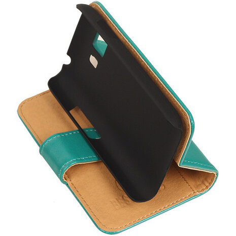 PU Leder Groen Hoesje voor Samsung Galaxy Young 2 Book/Wallet Case/Cover
