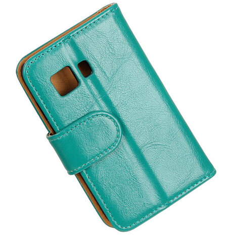 PU Leder Groen Hoesje voor Samsung Galaxy Young 2 Book/Wallet Case/Cover