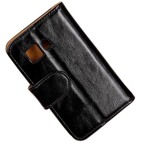 PU Leder Zwart Hoesje voor Samsung Galaxy Young 2 Book/Wallet Case/Cover