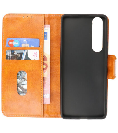 Portemonnee Wallet Case Hoesje voor Sony Xperia 1 III Bruin