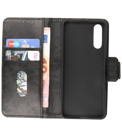 Portemonnee Wallet Case Hoesje voor Sony Xperia 10 III Zwart
