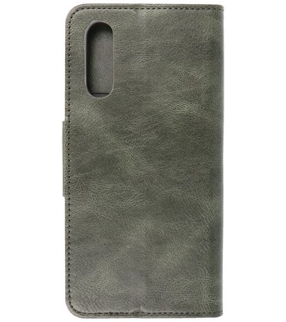 Portemonnee Wallet Case Hoesje voor Sony Xperia 10 III Donker Groen