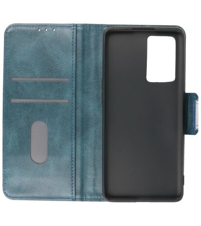 Portemonnee Wallet Case Hoesje voor Oppr Reno 6 Pro 5G Blauw