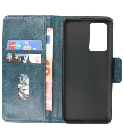 Portemonnee Wallet Case Hoesje voor Oppr Reno 6 Pro 5G Blauw