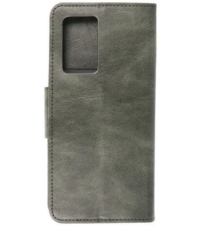 Portemonnee Wallet Case Hoesje voor Oppr Reno 6 Pro 5G Donker Groen