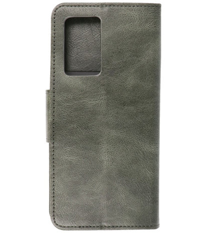 Portemonnee Wallet Case Hoesje voor Oppr Reno 6 Pro Plus 5G Donker Groen