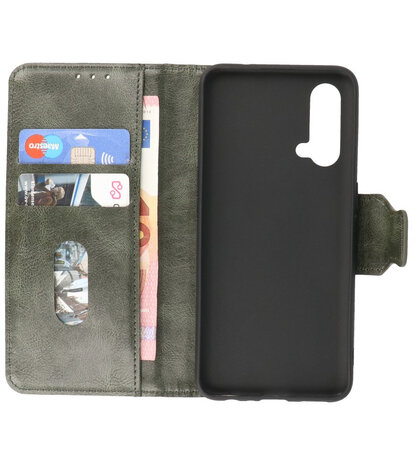 Portemonnee Wallet Case Hoesje voor OnePlus Nord CE Donker Groen