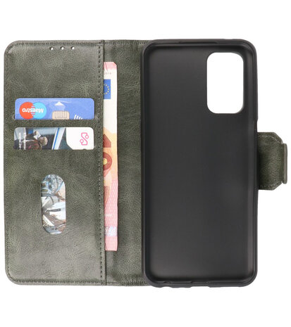 Portemonnee Wallet Case Hoesje voor OnePlus Nord N200 Donker Groen