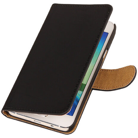 Effen Zwart Hoesje voor Samsung Galaxy A3 2015 Book/Wallet Case/Cover