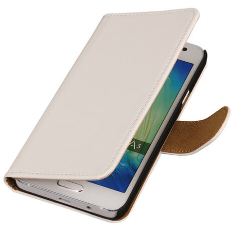 Effen Wit Hoesje voor Samsung Galaxy A3 2015 Book/Wallet Case/Cover