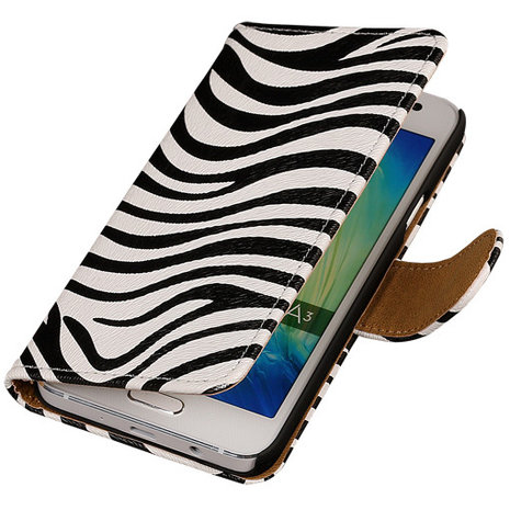 Zebra Hoesje voor Samsung Galaxy A3 2015 Book/Wallet Case/Cover