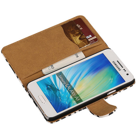 Zebra Hoesje voor Samsung Galaxy A3 2015 Book/Wallet Case/Cover
