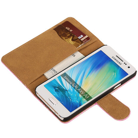 Lace Pink Hoesje voor Samsung Galaxy A3 2015 Book/Wallet Case/Cover