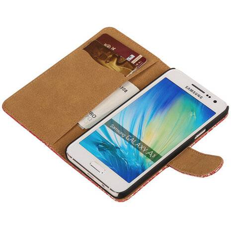 Lace Rood Hoesje voor Samsung Galaxy A3 2015 Book/Wallet Case/Cover