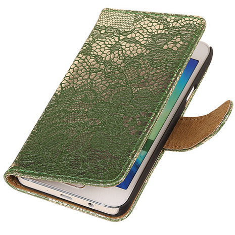 Lace Donker Groen Hoesje voor Samsung Galaxy A3 2015 Book/Wallet Case/Cover