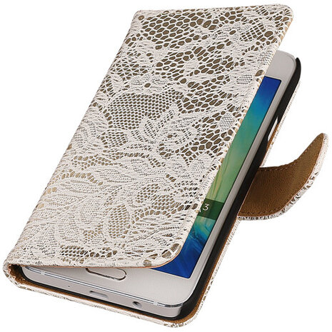 Lace Wit Hoesje voor Samsung Galaxy A3 2015 Book/Wallet Case/Cover