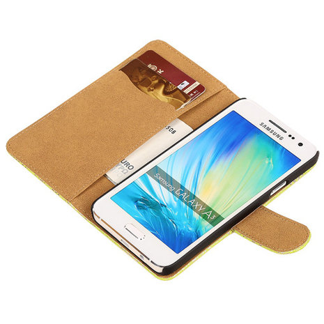 Lace Groen Hoesje voor Samsung Galaxy A3 2015 Book/Wallet Case/Cover