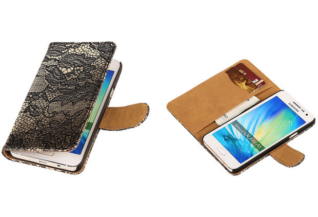 Lace Zwart Samsung Galaxy A3 Book/Wallet Case/Cover Hoesje