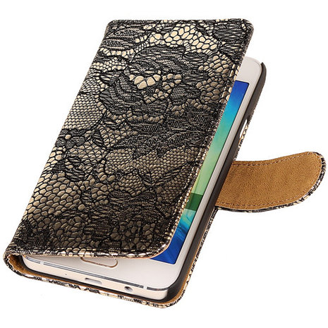 Lace Zwart Hoesje voor Samsung Galaxy A3 2015 Book/Wallet Case/Cover