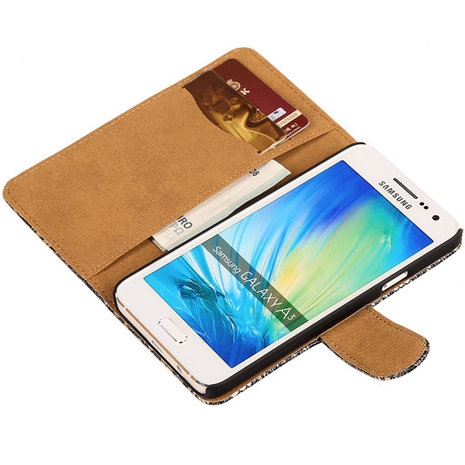 Lace Zwart Hoesje voor Samsung Galaxy A3 2015 Book/Wallet Case/Cover