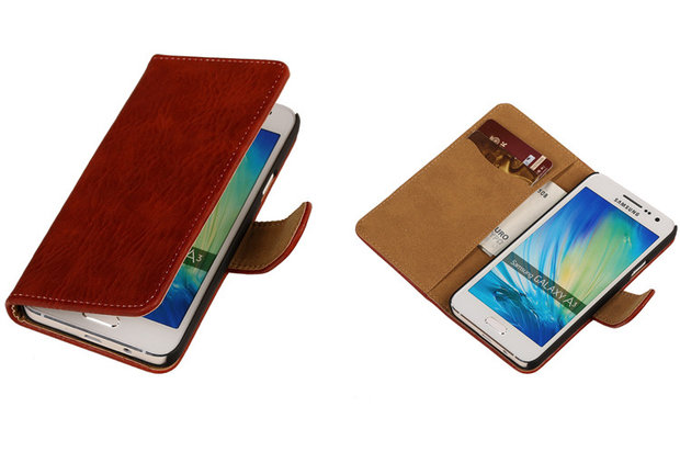 Rood Hout Samsung Galaxy A3 Book/Wallet Case/Cover