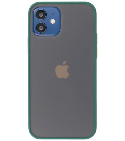 Kleurcombinatie Hard Case Hoesje voor iPhone 12 Mini Donker Groen