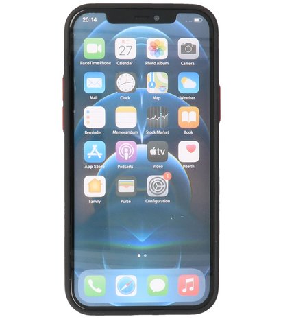 Kleurcombinatie Hard Case Hoesje voor iPhone 12 - 12 Pro Zwart