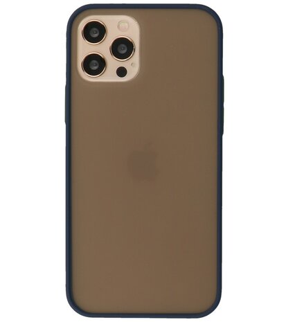 Kleurcombinatie Hard Case Hoesje voor iPhone 12 - 12 Pro Blauw