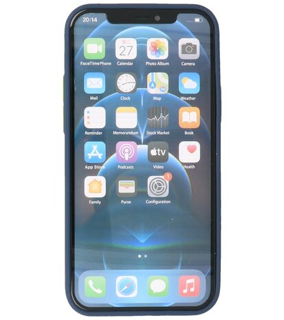 Kleurcombinatie Hard Case Hoesje voor iPhone 12 - 12 Pro Blauw