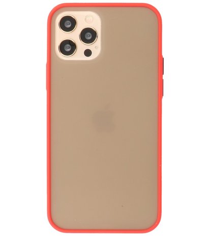 Kleurcombinatie Hard Case Hoesje voor iPhone 12 - 12 Pro Rood