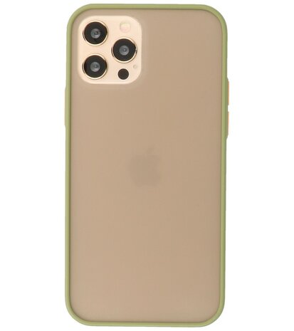 Kleurcombinatie Hard Case Hoesje voor iPhone 12 - 12 Pro Groen