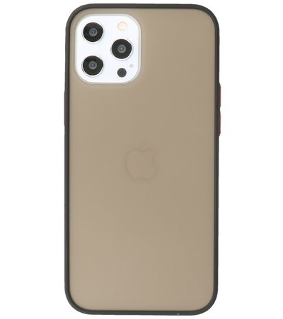 Kleurcombinatie Hard Case Hoesje voor iPhone 12 Pro Max Zwart