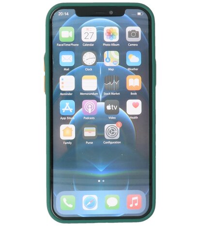 Kleurcombinatie Hard Case Hoesje voor iPhone 12 Pro Max Donker Groen