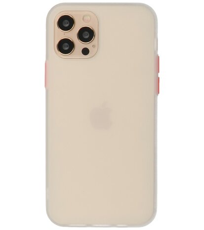 Kleurcombinatie Hard Case Hoesje voor iPhone 12 - 12 Pro Wit