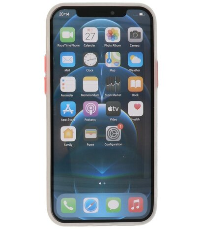 Kleurcombinatie Hard Case Hoesje voor iPhone 12 - 12 Pro Wit