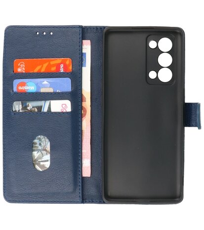 Oppo Reno 6 Pro Plus 5G Hoesje Book Case Telefoonhoesje Navy