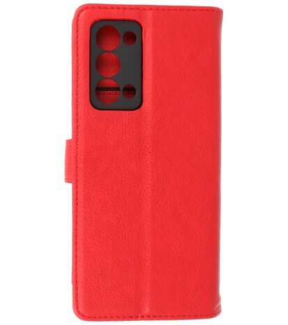 Oppo Reno 6 Pro Plus 5G Hoesje Book Case Telefoonhoesje Rood