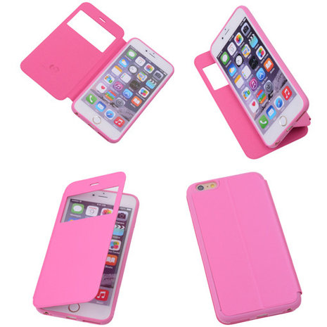 View Cover Pink Apple iPhone 6 Plus TPU Book-Style