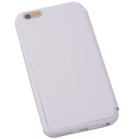 View Cover Wit Hoesje voor Apple iPhone 6 TPU Book-Style