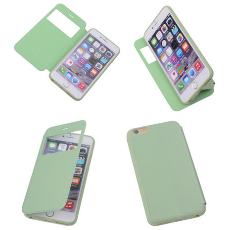View Cover Groen Apple iPhone 6 TPU Book-Style
