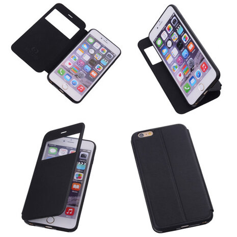 View Cover Zwart Apple iPhone 6 TPU Book-Style